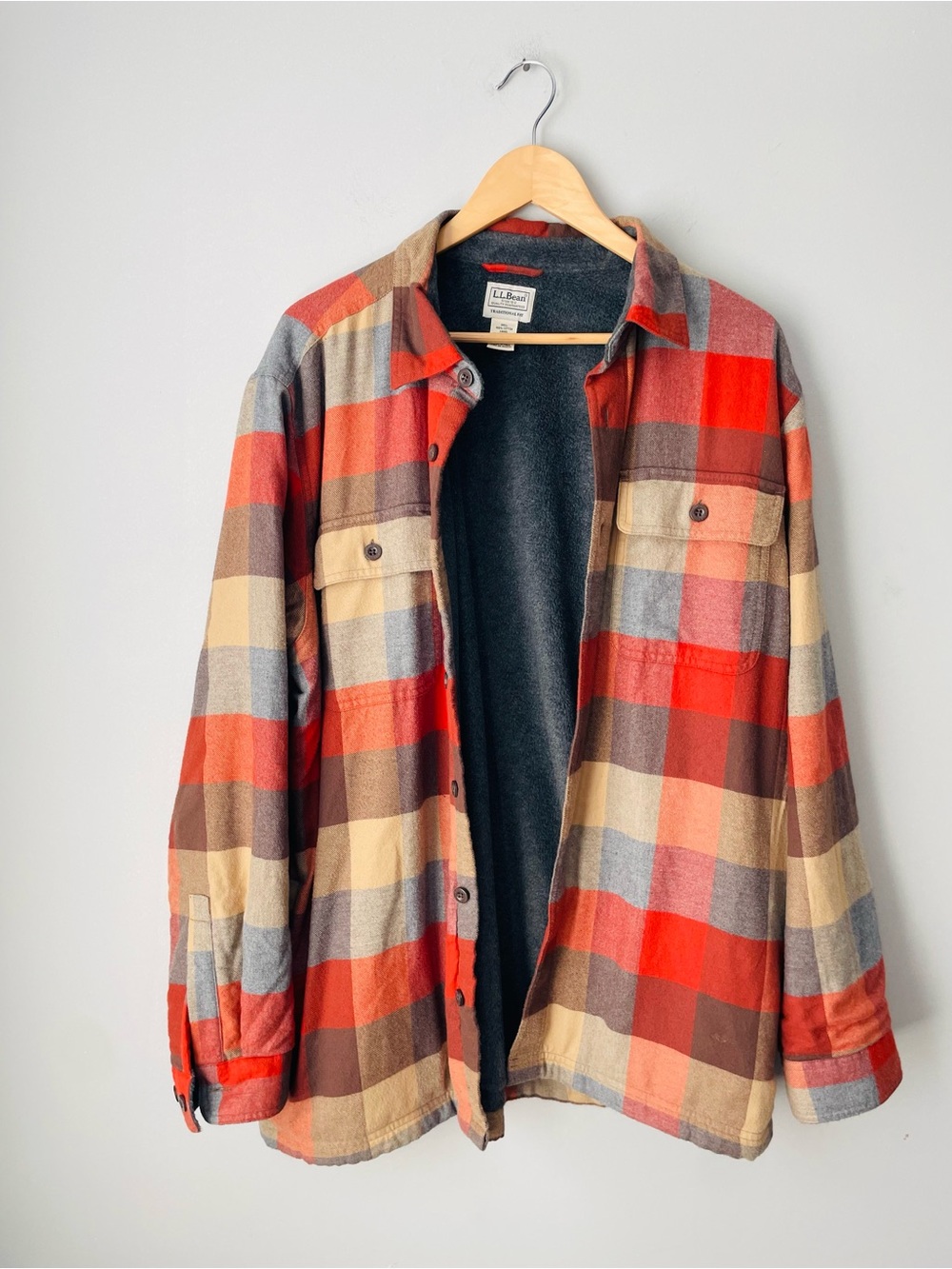 L.L.Bean Fleece Lined Flannel Shirt Jacket